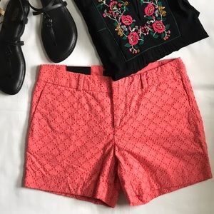 BANANA REPUBLIC FACTORY 00P CORAL EYELET SHORTS